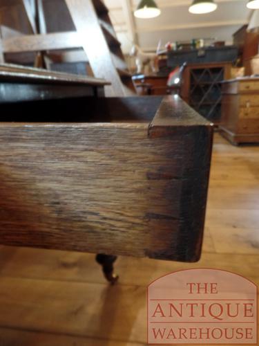 Antieke eikenhouten schrijftafel Engels circa 1850 5