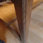 Antique oak table with traverse and zinc top 2