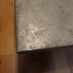 Antique oak table with traverse and zinc top 3