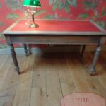 Antieke Engelse eikenhouten schrijftafel circa 1880 2