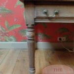 Antieke Engelse eikenhouten schrijftafel circa 1880 3