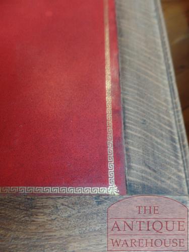 Antieke Engelse eikenhouten schrijftafel circa 1880 4
