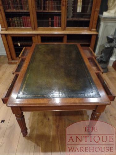 Antieke Engelse mahoniehouten partners schrijftafel 2