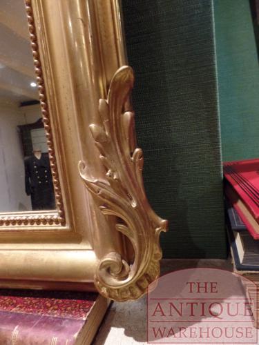 Antieke Franse bladgouden Louis Philippe spiegel 4