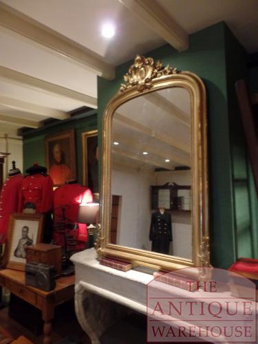 Antieke Franse bladgouden Louis Philippe spiegel 5