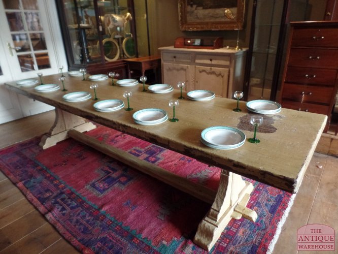 VERKOCHT  antieke Franse eiken tafel, 14 persoons