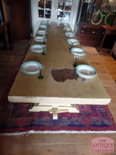 Antieke Franse eiken tafel, 14 persoons 3