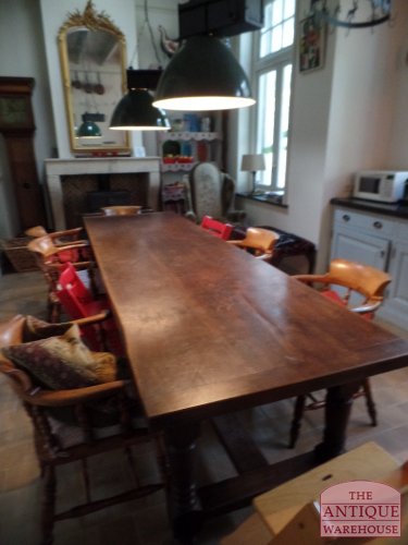 Antieke Franse eikenhouten eettafel 300 cm 2
