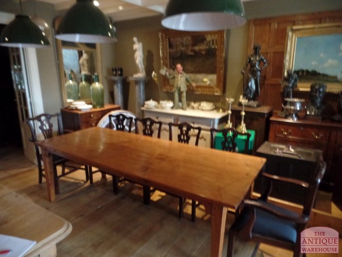 Antieke Franse kastanje houten eettafel 3