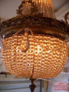 VERKOCHT antieke kroonluchter, circa 1890, VERKOCHT