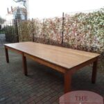 Antieke lange Franse eikenhouten eettafel 2