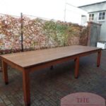 Antieke lange Franse eikenhouten eettafel 3