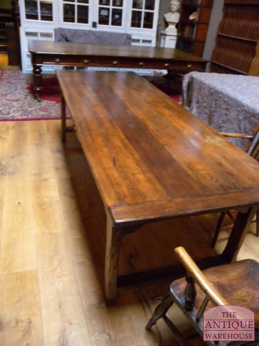 VERKOCHT  antieke lange Franse kersenhouten  eettafel