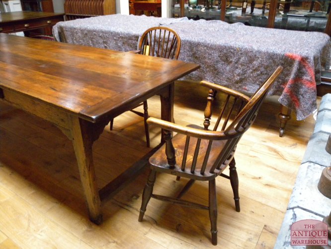 Antieke lange Franse kersenhouten eettafel 2