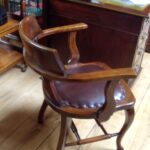 Antieke mahonie bureaustoel 1