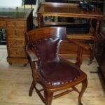 Antieke mahonie bureaustoel 3