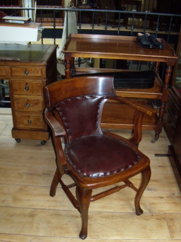 Antieke mahonie bureaustoel 3