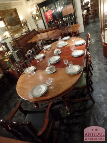 Antieke mahonie ovale coulissentafel 2