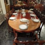 Antieke mahonie ovale coulissentafel 5