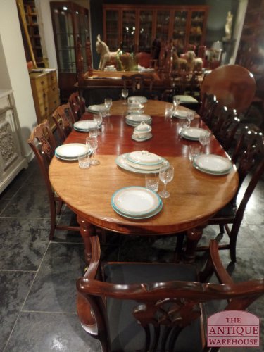 Antieke mahonie ovale coulissentafel 5