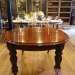 Antieke mahoniehouten eettafel uitschuifbaar 1