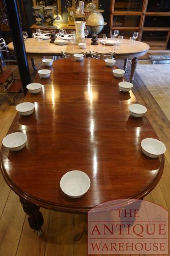 Antieke mahoniehouten eettafel uitschuifbaar 3