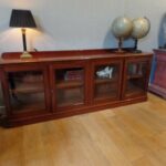 Antieke mahoniehouten lage boekenkast 1