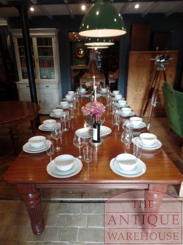 Antieke mahoniehouten wind out uitschuif tafel voor max 16 personen 3