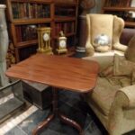 antique rectangular mahogany tilt top table 1