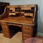 Antiek eikenhouten cilinderbureau 1