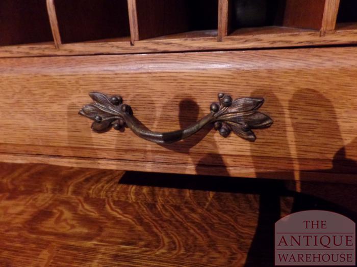 Antiek eikenhouten cilinderbureau 2