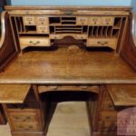 Antiek eikenhouten cilinderbureau 3