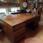 Antiek mahoniehouten Engels partnersbureau 1
