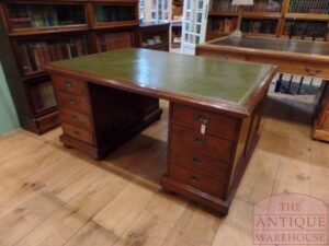 VERKOCHT SOLD antiek mahoniehouten military partners desk