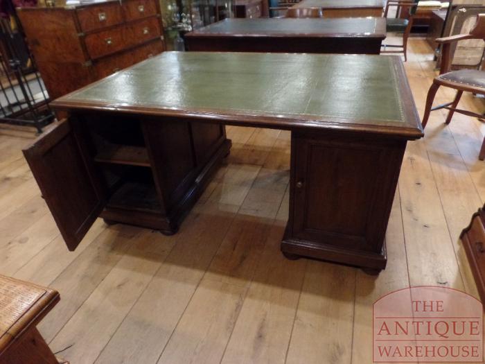 Antiek mahoniehouten military partners desk 3