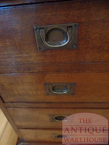 Antiek mahoniehouten military partners desk 4