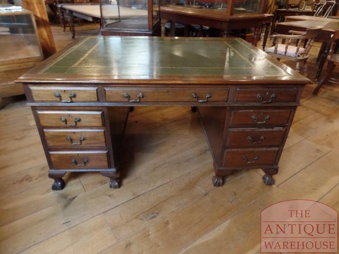 Antiek mahoniehouten partnersbureau 2