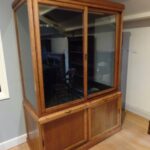 antieke eiken museum vitrinekast 1