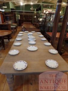 VERKOCHT SOLD antieke eikenhouten coulissen tafel voor maximaal 14 personen