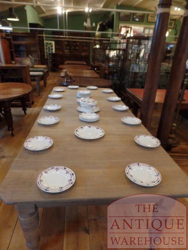 VERKOCHT SOLD antieke eikenhouten coulissen tafel voor maximaal 14 personen