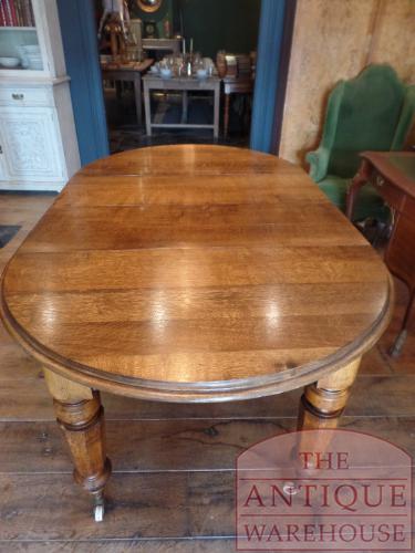 Antieke Engelse eikencoulissen tafel 2