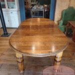 Antieke Engelse eikencoulissen tafel 3