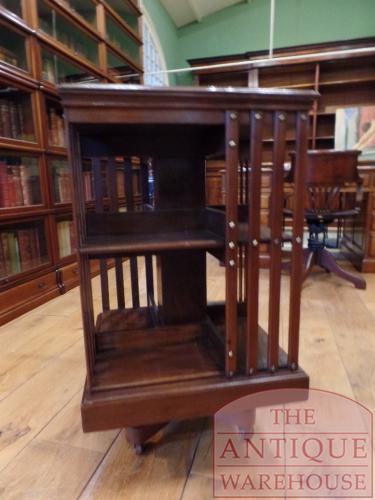 Antieke Engelse mahoniehouten boekenmolen 3