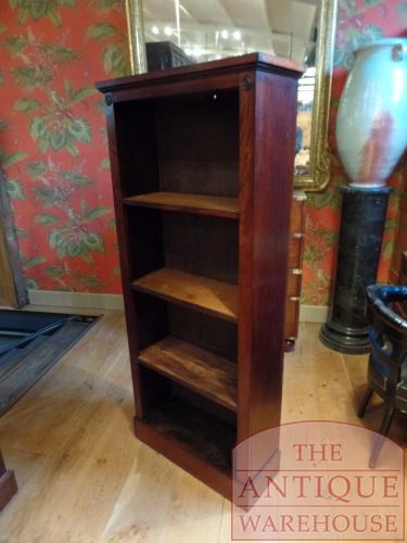 Antieke Engelse mahoniehouten open boekenkast 3