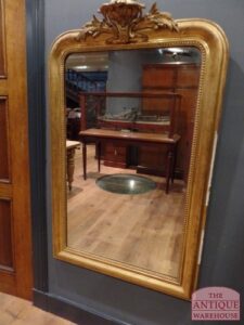 VERKOCHT SOLD antieke Franse bladgouden Louis Philippe spiegel