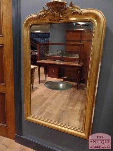 VERKOCHT SOLD antieke Franse bladgouden Louis Philippe spiegel