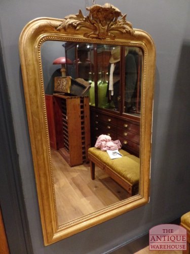 Antieke Franse bladgouden Louis Philippe spiegel 2