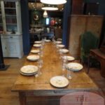 Antieke Franse iepen houten eettafel 1