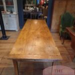 Antieke Franse iepen houten eettafel 2