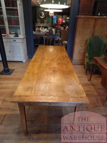 Antieke Franse iepen houten eettafel 2